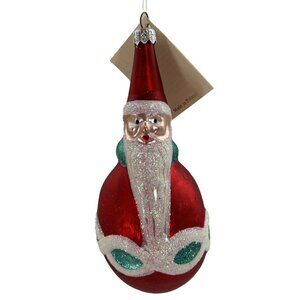 Patricia Breen Ornament Glass Santa Claus Roly Poly Rare Hand Blown Vintage 90's